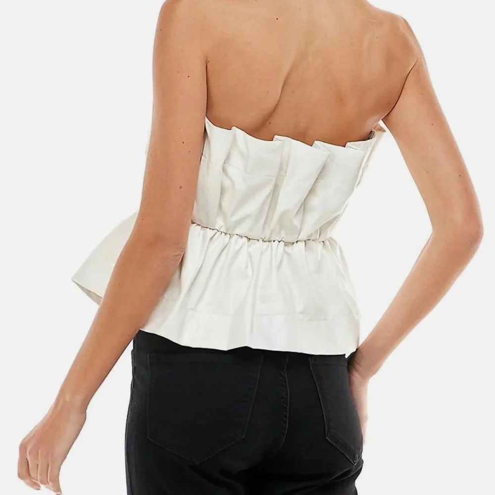 TCEC Alamont Faux Leather Strapless Top - Picture 2 of 6